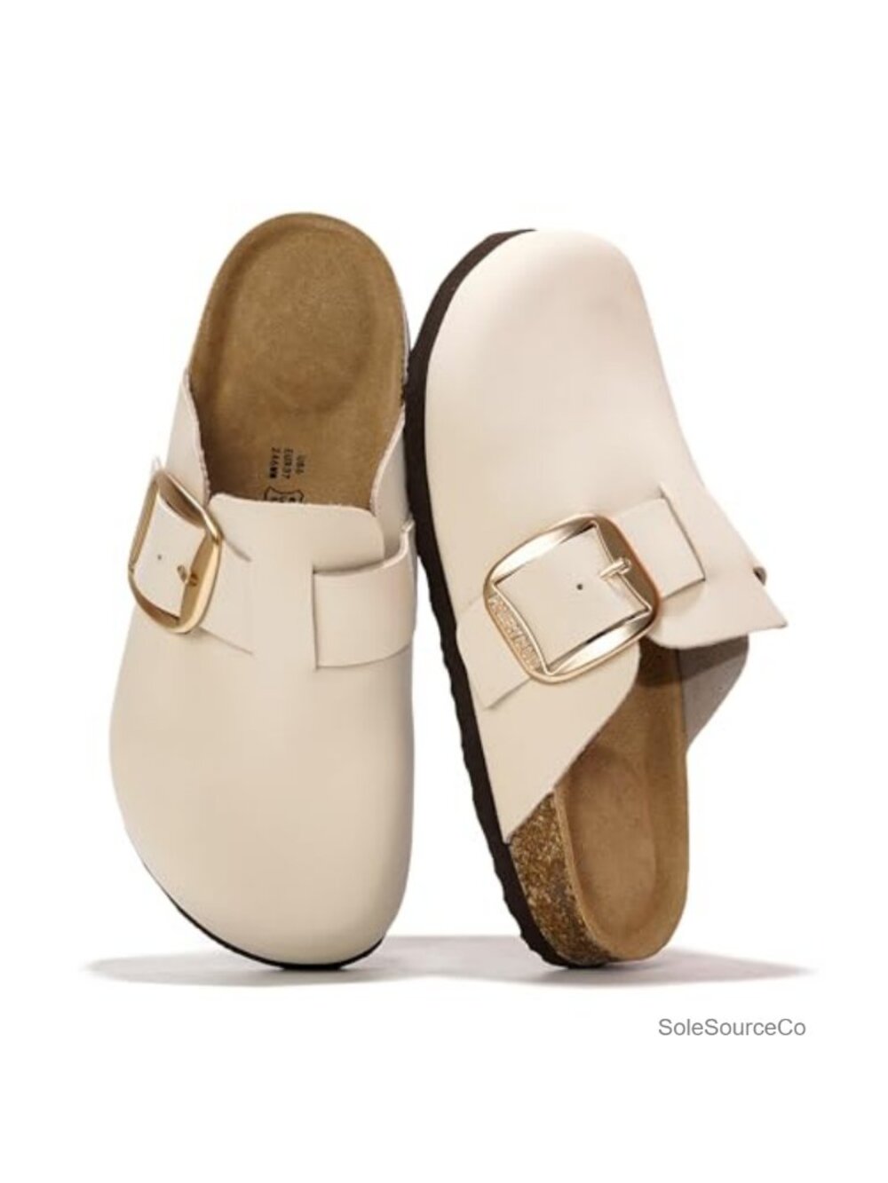 Genuine Leather Clogs for Women with Memory Foam, Non-Slip & Lightweight